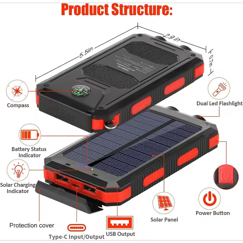 Solar Charger Power Bank 20000 mah